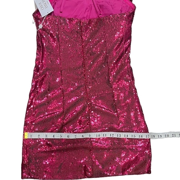 NWT Ronny Kobo Sequin Bow Embellished Lindsay Dress in Tulip sz S - Picture 9 of 13